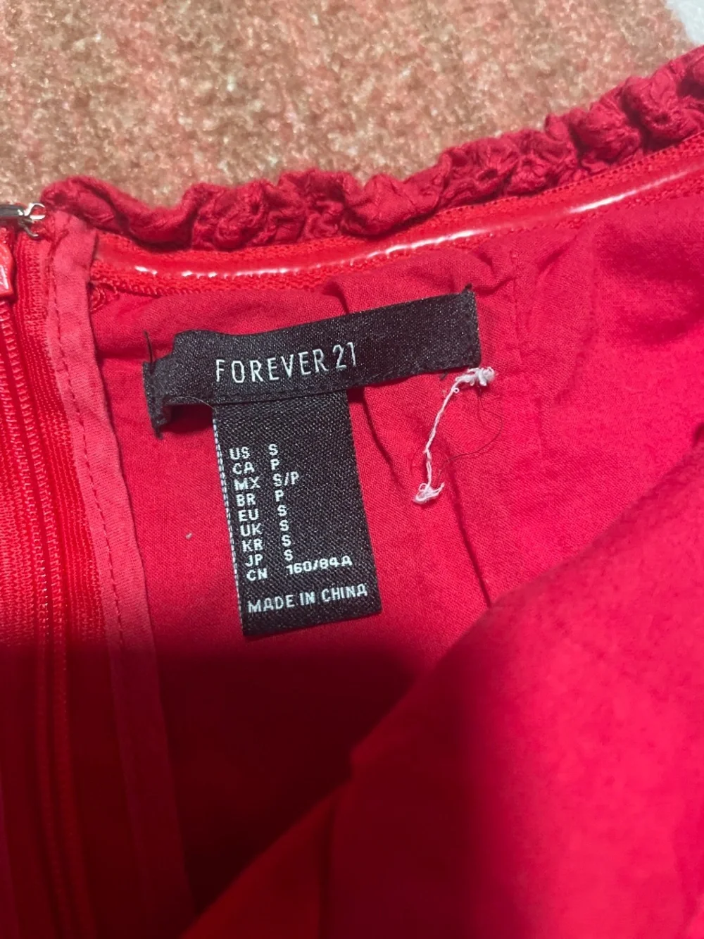 Red off shoulder forever 21 eyelet mini dress